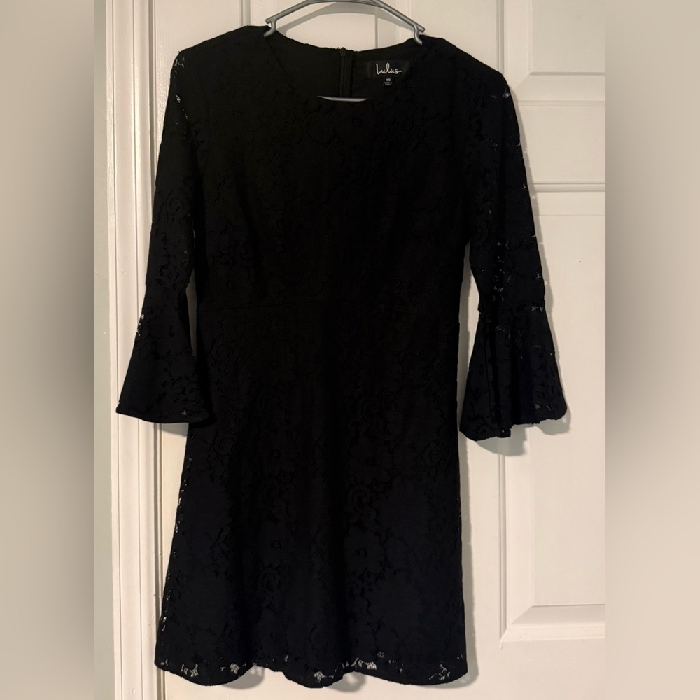 Lulu's Black Lace Mini Dress